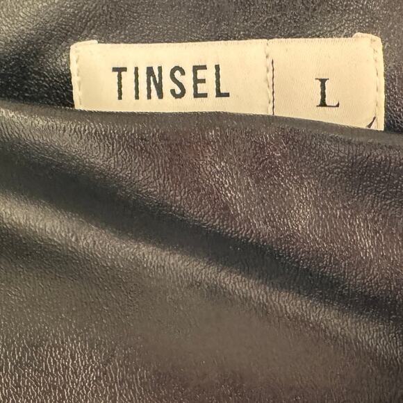 NWT Tinsel Skinny Black Faux Leather Pants - Petite Large - Picture 6 of 9